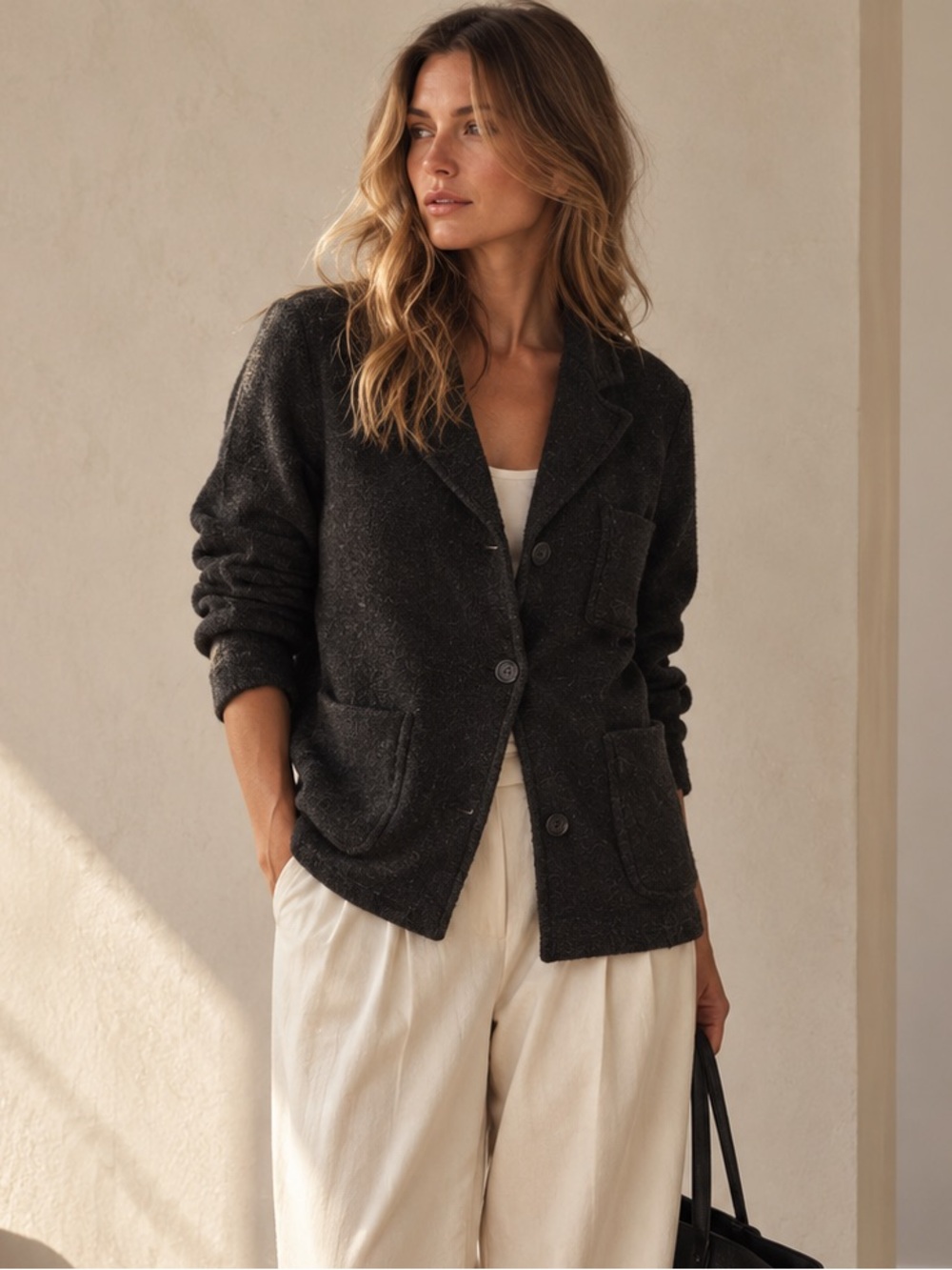 Club Monaco Collection Wool Blazer Jacket Charcoal Grey